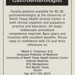 University of North Texas Health Science Center advertisement