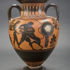 Storage Jar (Neck Amphora) with Herakles Fighting the Nemean Lion