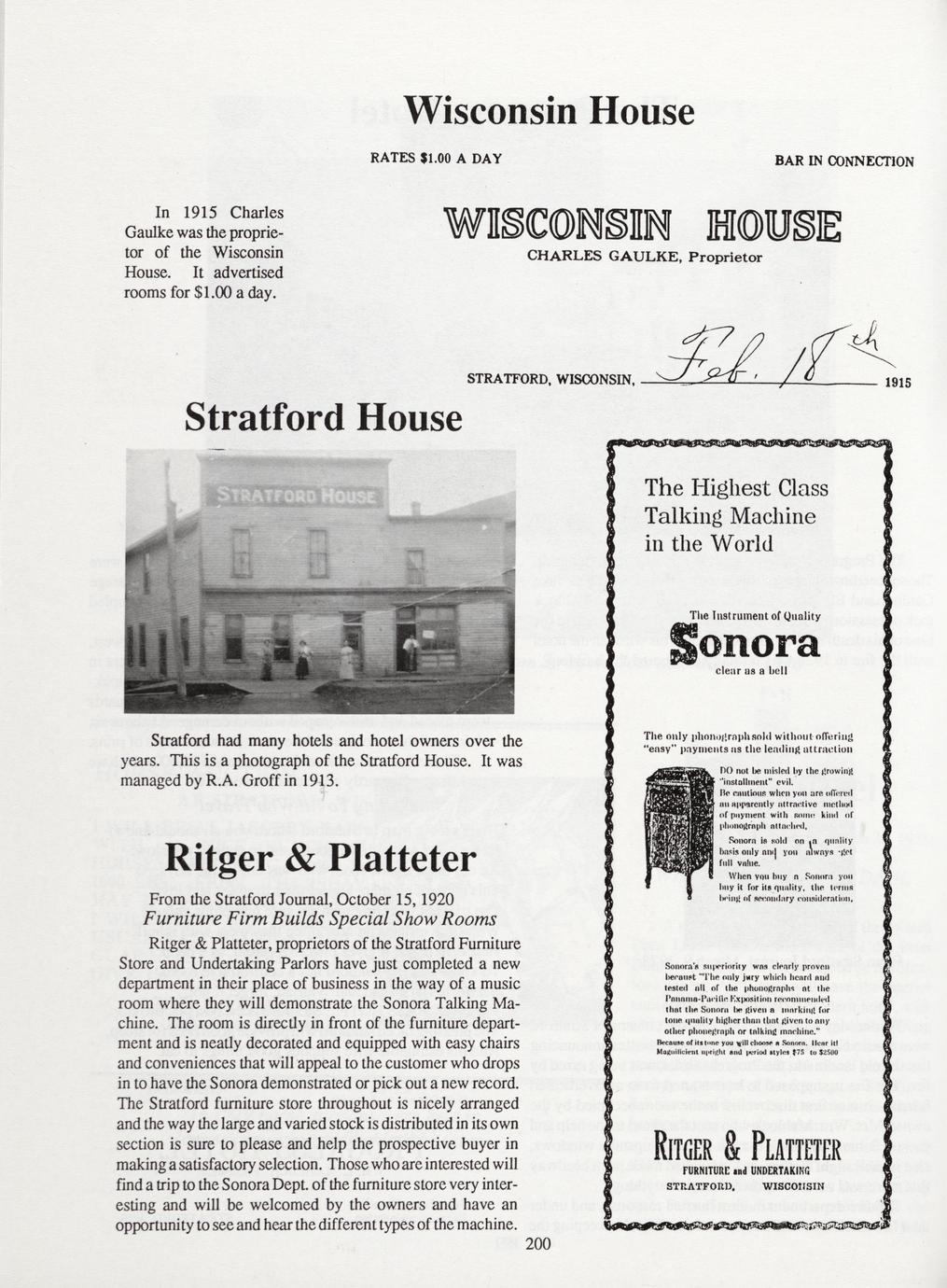 Stratford centennial book, 18911991 Stratford, Wisconsin Full view