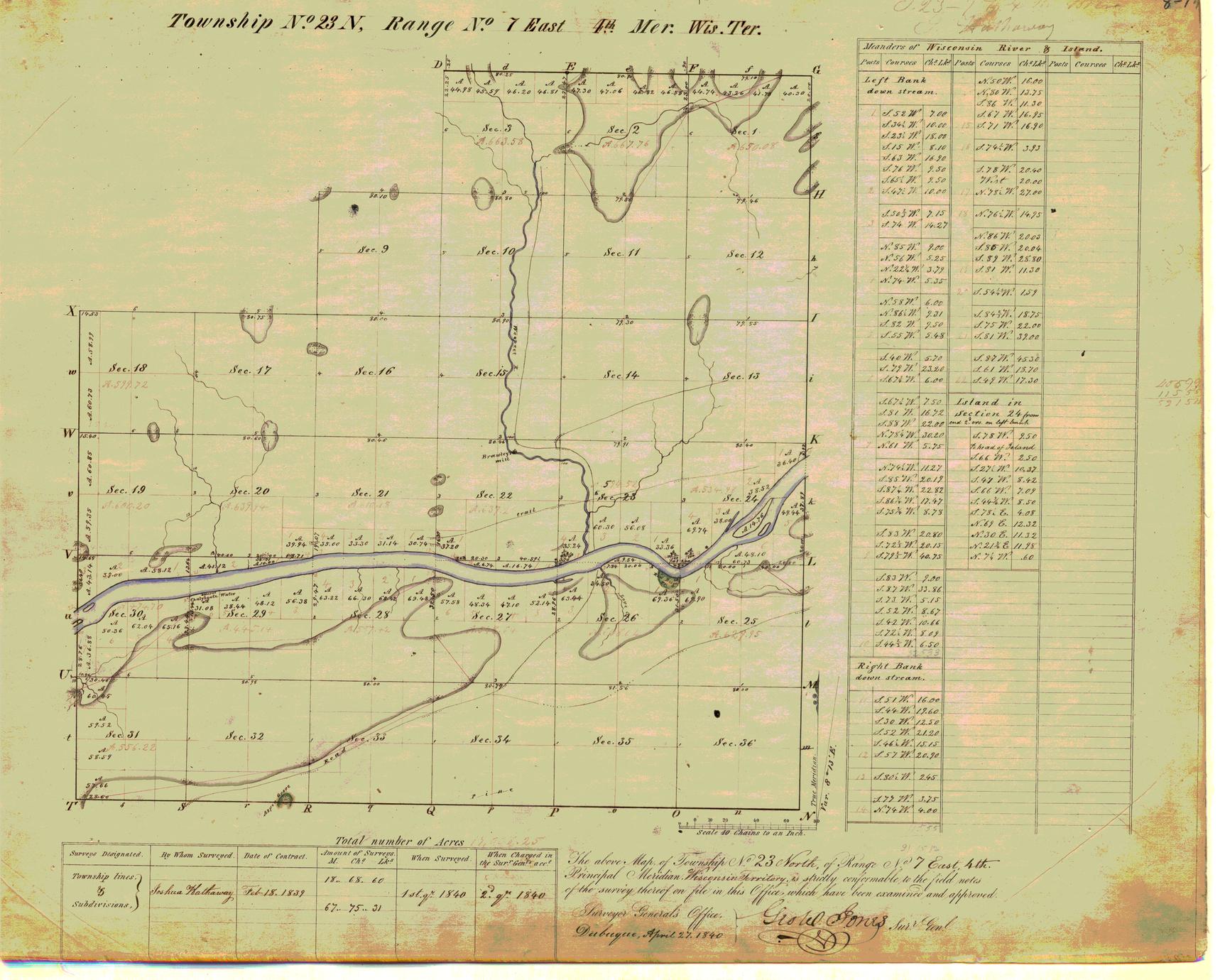 [Public Land Survey System map: Wisconsin Township 23 North, Range 07 East]
