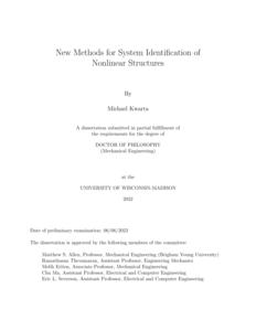 New Methods for System Identification of Nonlinear Structures