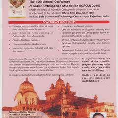The 55th Annual Conference of Indian Orthopaedic Association advertisement