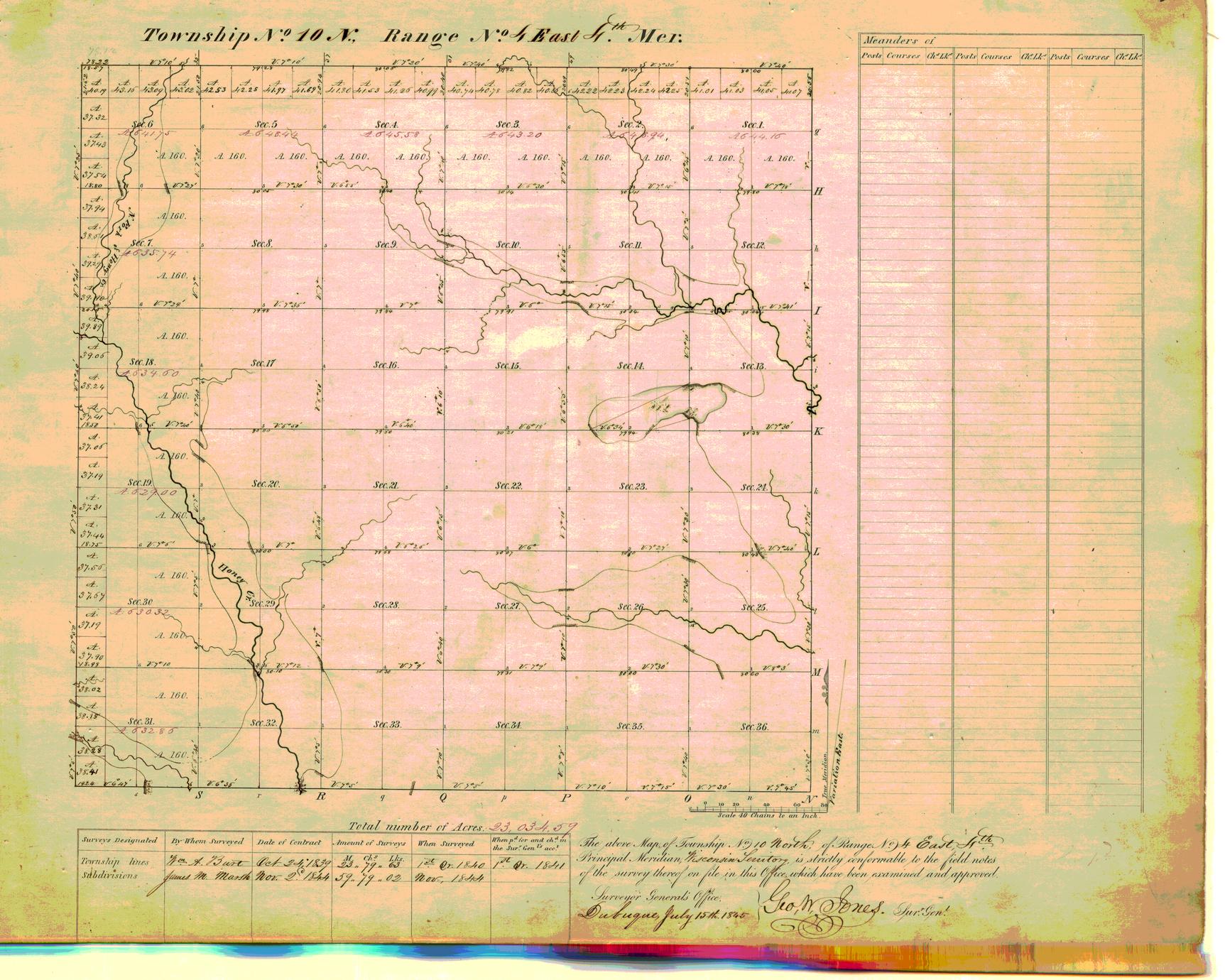 [Public Land Survey System map: Wisconsin Township 10 North, Range 04 East]