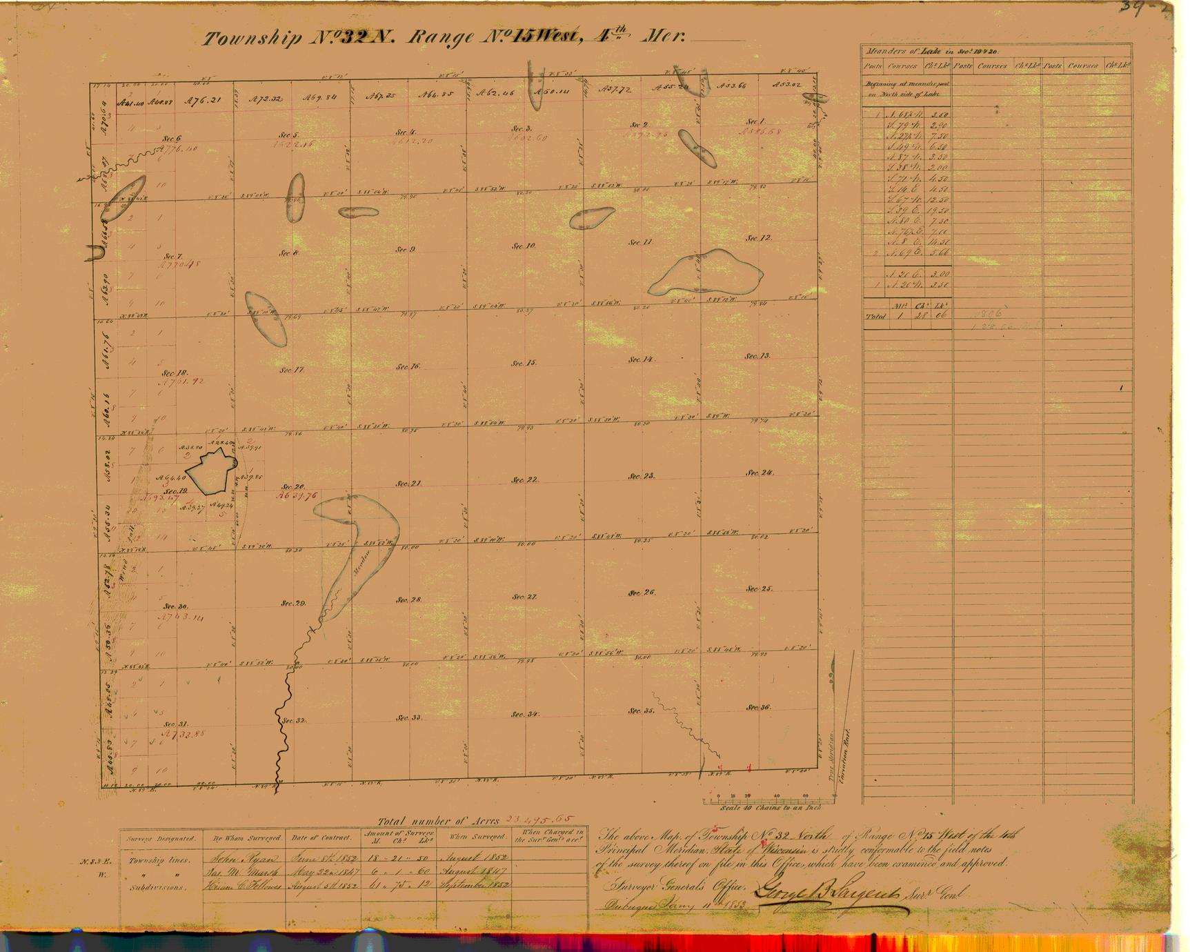 [Public Land Survey System map: Wisconsin Township 32 North, Range 15 West]