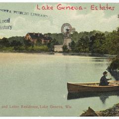 View of lake and Leiter residence