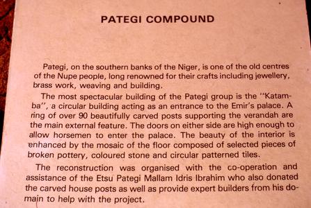 Photo of description of Pategi Compund at Jos Museum
