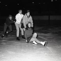 Students at skating party during Snow Week