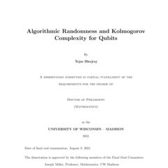 Algorithmic Randomness and Kolmogorov Complexity for Qubits
