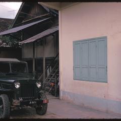 Jeep in front of family home