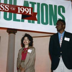 Two students at 1991 Multicultural Graduation reception
