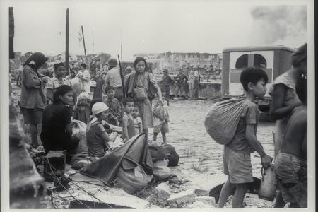 Survivors from Intramuros, Manila, 1945