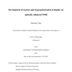 Development of nuclear-spin hyperpolarization in liquids via optically enhanced NMR