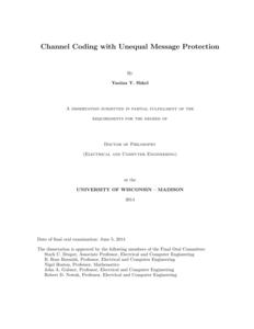Channel Coding with Unequal Message Protection
