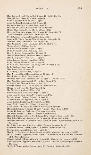 Record of the pioneers of Outagamie County, Wisconsin : also an ...