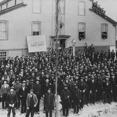Two Rivers Manufacturing Company workers on strike, 1895