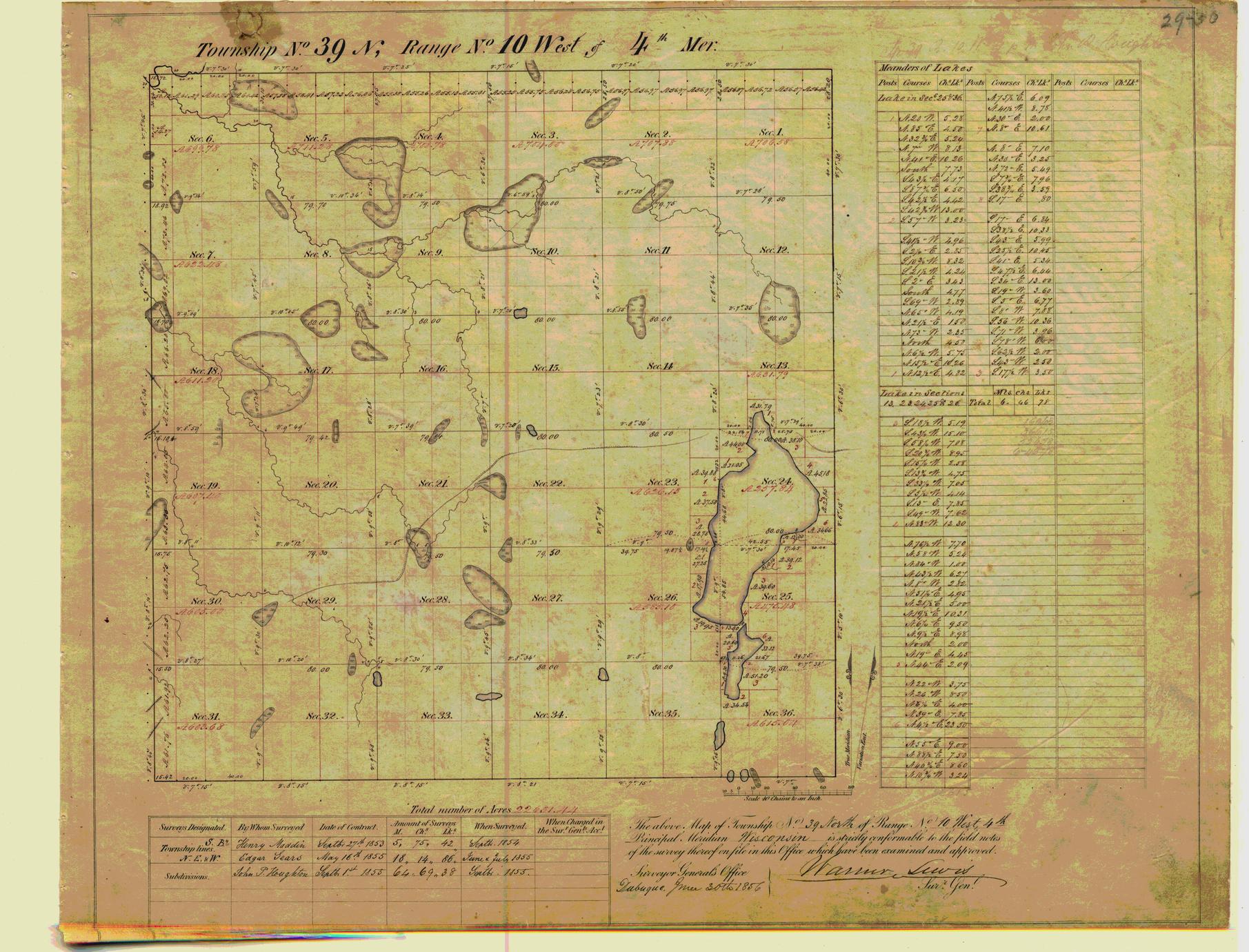 [Public Land Survey System map: Wisconsin Township 39 North, Range 10 West]