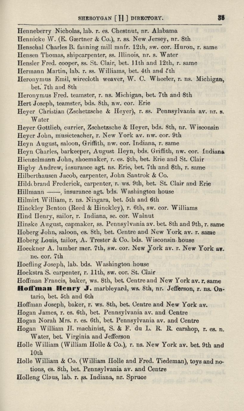 Directories of the city and county of Sheboygan (25 Volumes) Full view UWDC UWMadison
