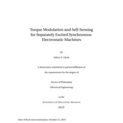 Torque Modulation and Self-Sensing for Separately Excited Synchronous Electrostatic Machines