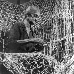 Mrs. Mitchell LaFond knitting mesh net February 1944