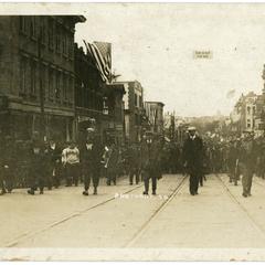 Parade on State and Mifflin Streets in Madison, October 1915