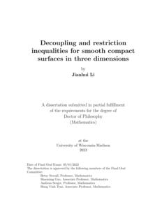 Decoupling and restriction inequalities for smooth compact surfaces in three dimensions