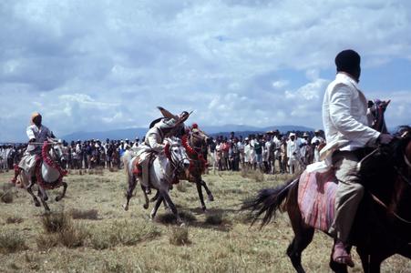 Teams of Young Oromo Men Competing on Horseback