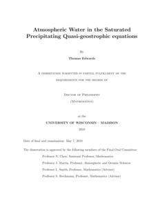 Atmospheric Water in the Saturated Precipitating Quasi-geostrophic equations