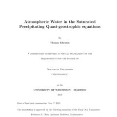 Atmospheric Water in the Saturated Precipitating Quasi-geostrophic equations