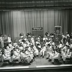 Stout Institute Band photograph on stage