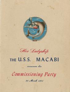 Invitation to U.S.S. Macabi Commissioning party