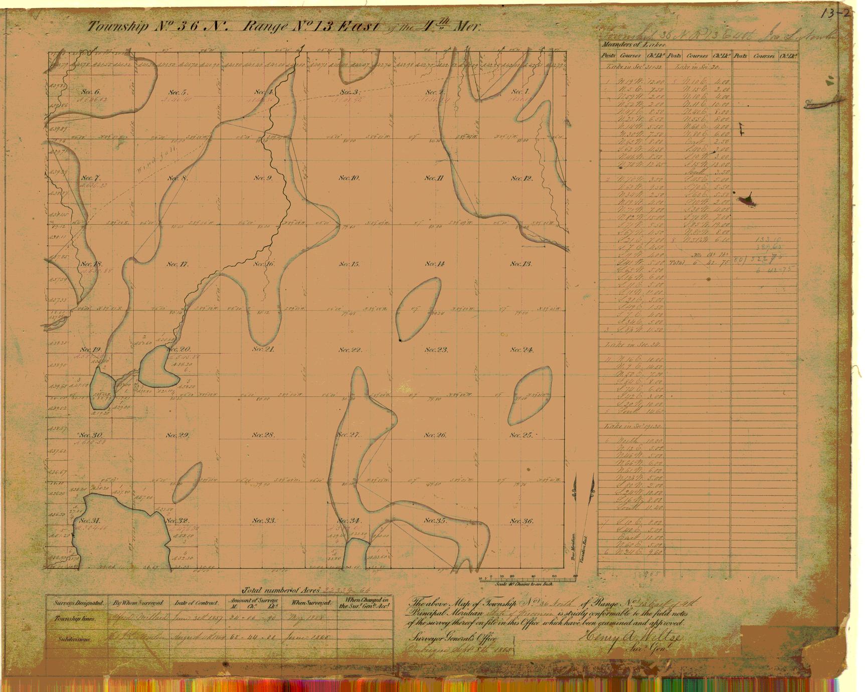 [Public Land Survey System map: Wisconsin Township 36 North, Range 13 East]