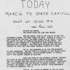 Law students march to Capitol flier