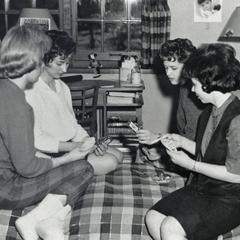 Playing cards in dorm room
