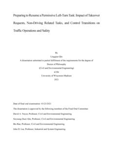 Preparing to Resume a Permissive Left-Turn Task: Impact of Takeover Requests, Non-Driving Related Tasks, and Control Transitions on Traffic Operations and Safety