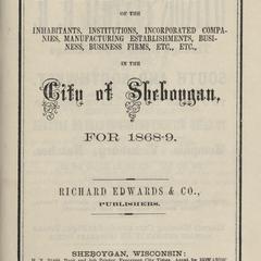 Directories of the city and county of Sheboygan