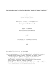 Deterministic and stochastic models of tropical climate variability