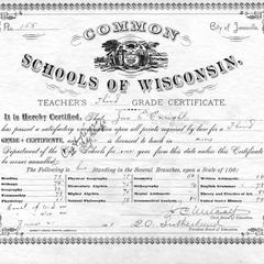 Teacher's Third Grade Certificate