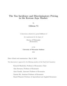 The Tax Incidence and Discriminatory Pricing in the Korean Soju Market