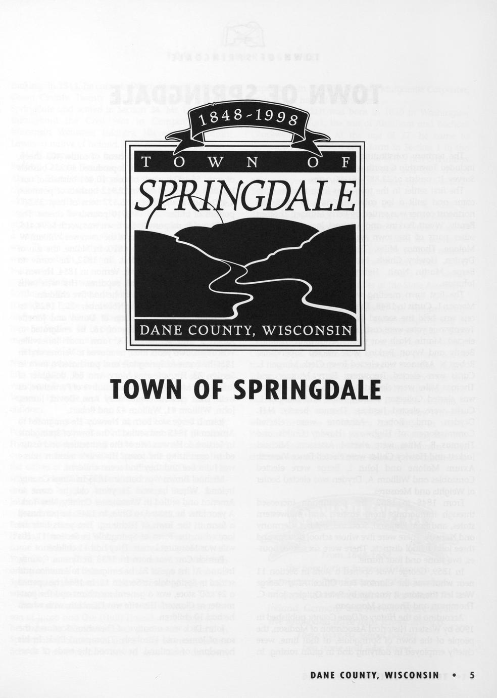 Town of Springdale, Dane County, Wisconsin 18481998 Full view