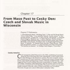 From Maso Pust to Český Den : Czech and Slovak music in Wisconsin