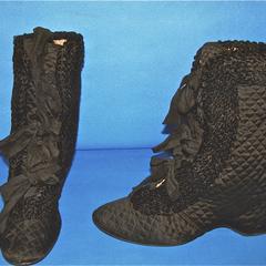 Black boot styled slippers