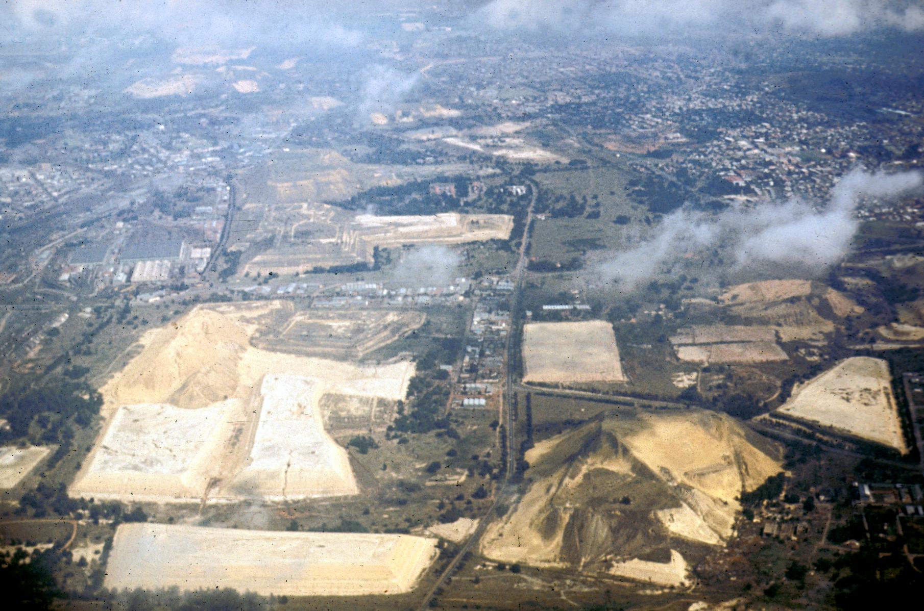 Aerial View of Gold Dust Dumps in Johannesburg