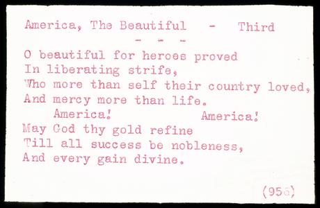 America the Beautiful, third verse