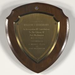 Award plaque presented to William J. Niederkorn