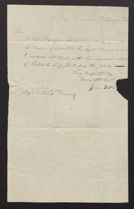 Note, J.P. Osborn, Sag Harbor, to Major Felix Dominy, East Hampton, 1832