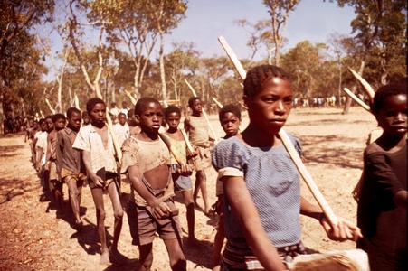 Marching Child Recruits in the Popular Resistance Movement for the Liberation of Angola