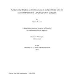 Fundamental Studies on the Structure of Surface Oxide Sites on Supported Oxidative Dehydrogenation Catalysts