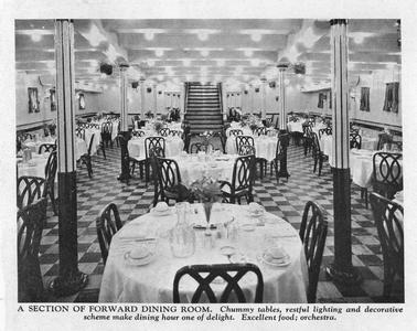 A section of forward dining room