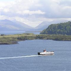 Isle of Mull, the Ardnamurchan ferry at Tobermory Bay