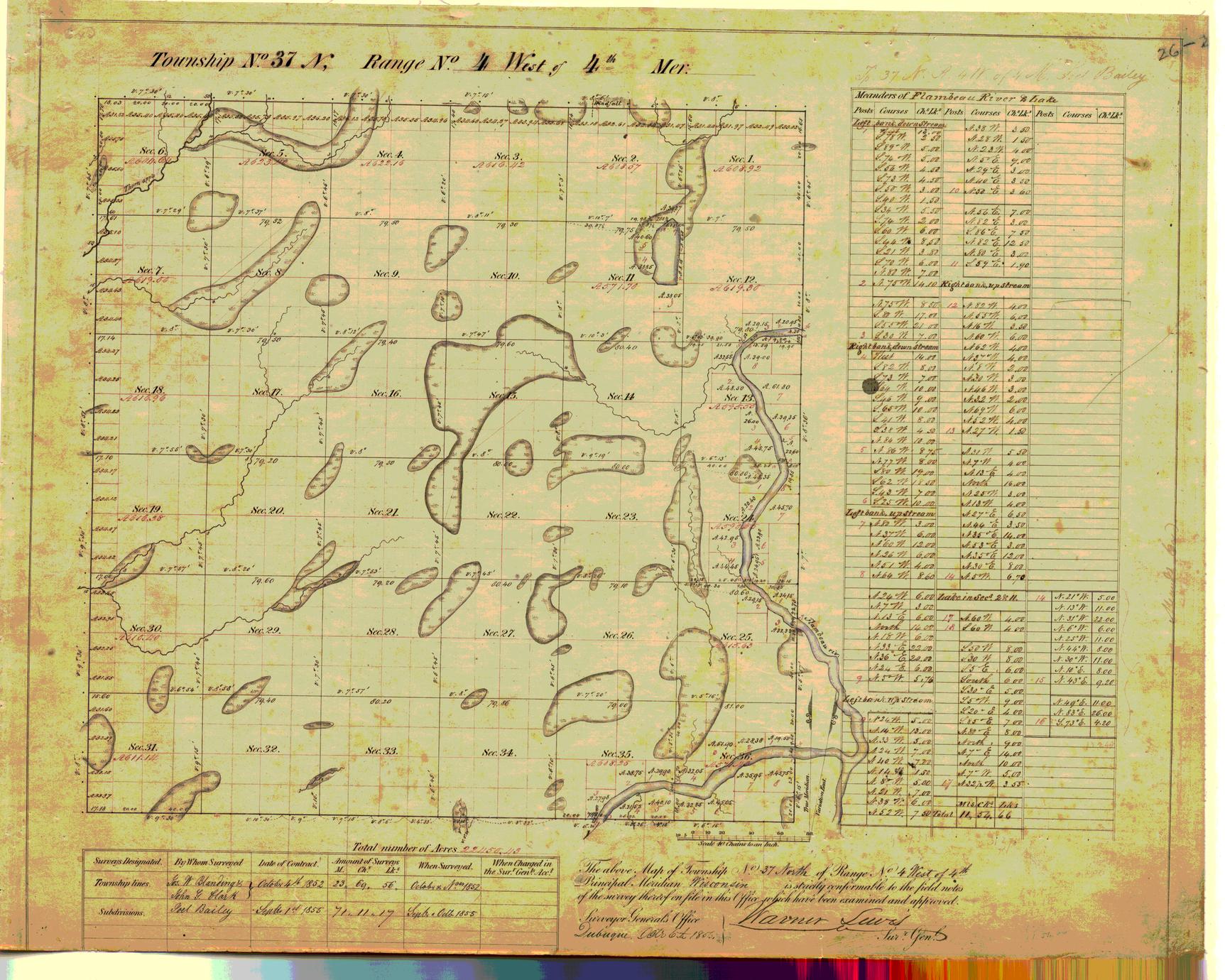 [Public Land Survey System map: Wisconsin Township 37 North, Range 04 West]